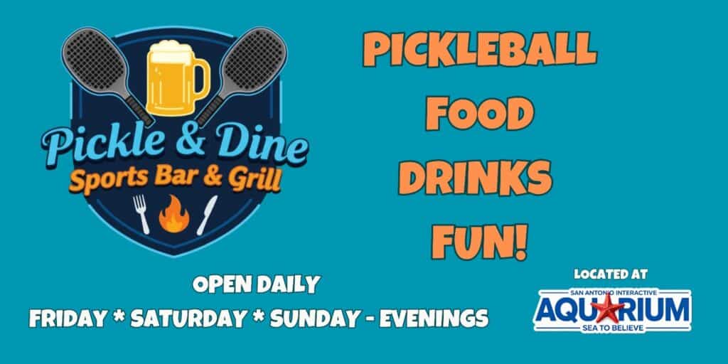 Logo for San Antonio Aquarium's Pickleball area